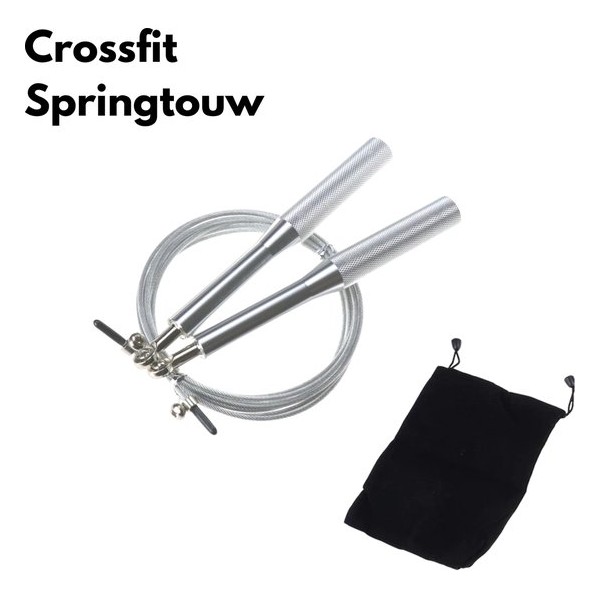 Springtouw volwassenen|Springtouw|Speed Rope|Speed rope|Crossfit|Touwtje springen|Verstelbaar|Kogellager|ZILVER