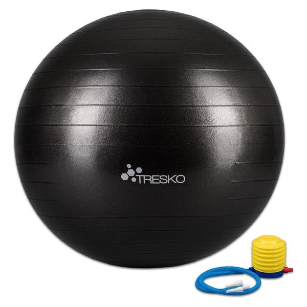 Fitnessbal met pomp - diameter 75 cm - Zwart