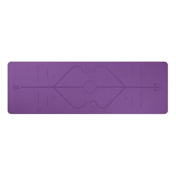 FitBody Yoga Mat Met Positie Lijn - paars