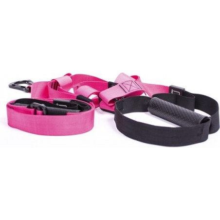 KD Professionele Fitness Suspension Trainer Met Draagtas Roze - TRX Full Body workout - Crossfit - Complete Pro Editie