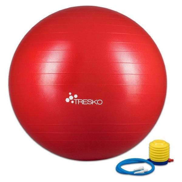 Fitnessbal met pomp - diameter 75 cm - Rood