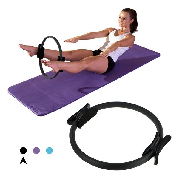 Pilates en Yoga Ring - Resistance/Stretch/Sport/Fitness band - Beentrainer - Heuptrainer - Weerstandsband - Ø 38 cm - Zwart