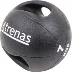 Trenas Medicijnbal - Medicine bal met dubbele handgrepen - Medicine bal Dual Grip - 7 kg - Zwart - (Professioneel gebruik)