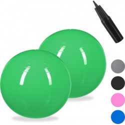 relaxdays 2x fitnessbal 75 cm - pompje - gymbal - zitbal - yogabal - pilatesbal - groen
