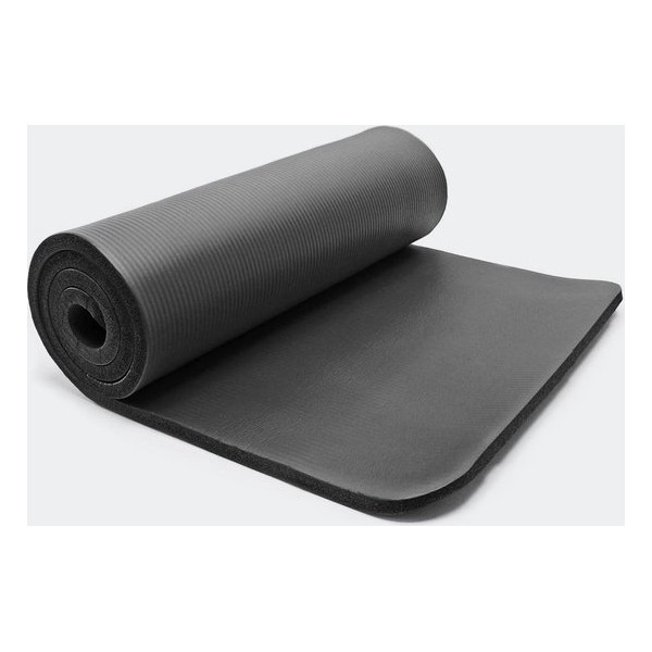 Yogamat, Fitnessmat zwart 180 x 60 x 1,5 cm gymnastiekmat fitness yoga gym joga vloermat fitniss sportmat fitnis - Multistrobe
