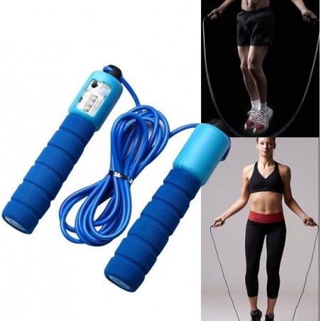 Springtouwen met teller Sport Fitness Verstelbaar Snel tellen Telling Springtouw Springtouw (blauw)