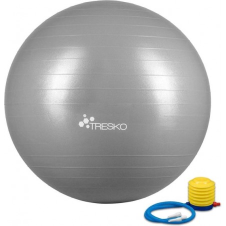 Fitnessbal met pomp - diameter 55 cm - Grijs