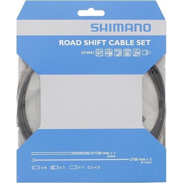 Derailleur Kabelset Shimano Race RVS Zwart