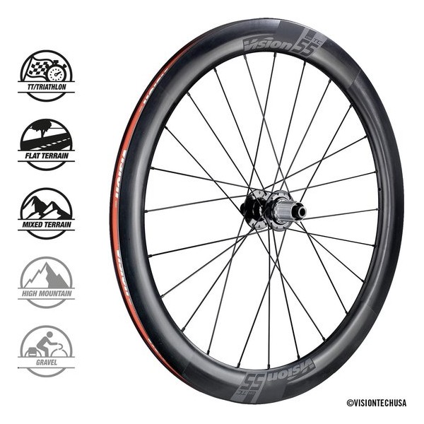 Vision TC55 DB Clincher Tubeless Ready Wielset