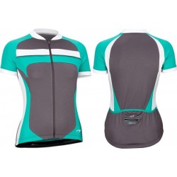 Avento Wielrenshirt - Dames - Antraciet/Wit/Turquoise - 40