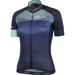 Rogelli Stelle dames fietsshirt korte mouwen - blauw/turquoise Maat XS