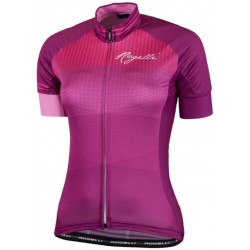 Rogelli Stelle dames fietsshirt korte mouwen - bordeaux/pink Maat XS
