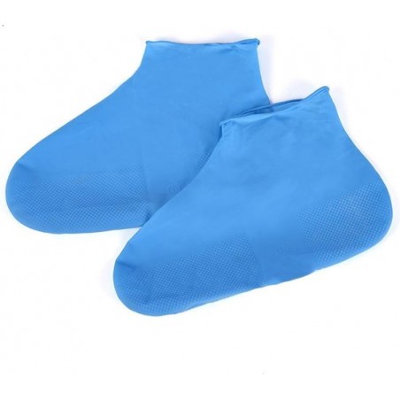 Waterdichte Schoenhoezen - Anti - Slip | Herbruikbaar| Latex - Blauw - Maat: L (41 - 46)