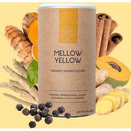 Your Super - MELLOW YELLOW - Organic Superfood Mix - Ontspanning & Rust & top bij Artrose  (200g)