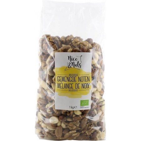 Gemengde noten raw Nice & Nuts - Zak 1000 gram - Biologisch