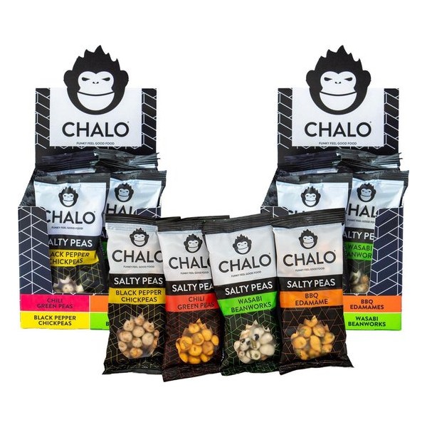 CHALO Zoute snack Mix Salty Peas - 2 x 12 zakjes