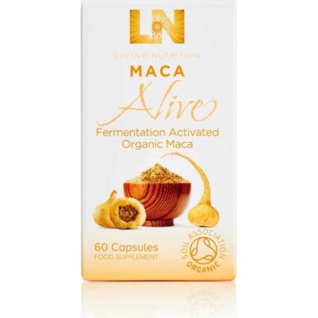 LIVING NUTRITION / MACA ALIVE BIOLOGISCH – GEFERMENTEERDE ACTIVATED BIOLOGISCHE MACA – 60 CAPS