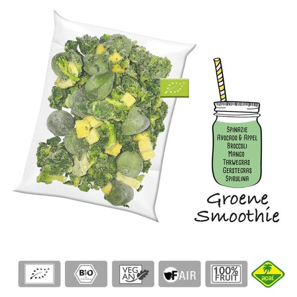 Groene smoothie BIO - Bevroren smoothie pack - Acai fine fruits club - 4,8 kg (40 x 120g)