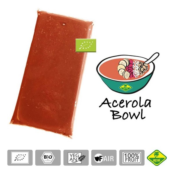 Acerola BIO - Bevroren fruit puree (pulp) - Acai fine fruits club - 4 Kg (40 x 100 g)